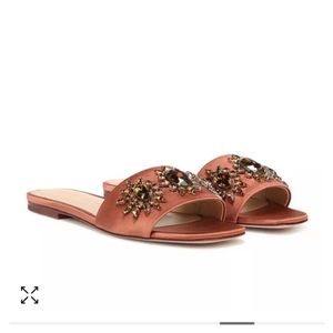 VERONICA BEARD SATIN CRYSTALS MAGGIE SANDALS W BOX 37 7 $375